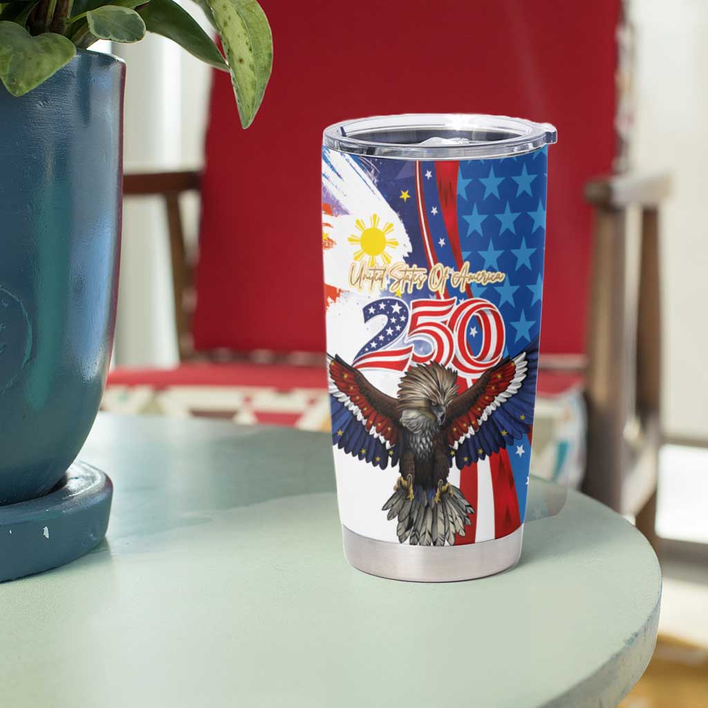 Philippines and United States Semiquincentennial Tumbler Cup Eagle and National Flag Style LT03 - Polynesian Pride