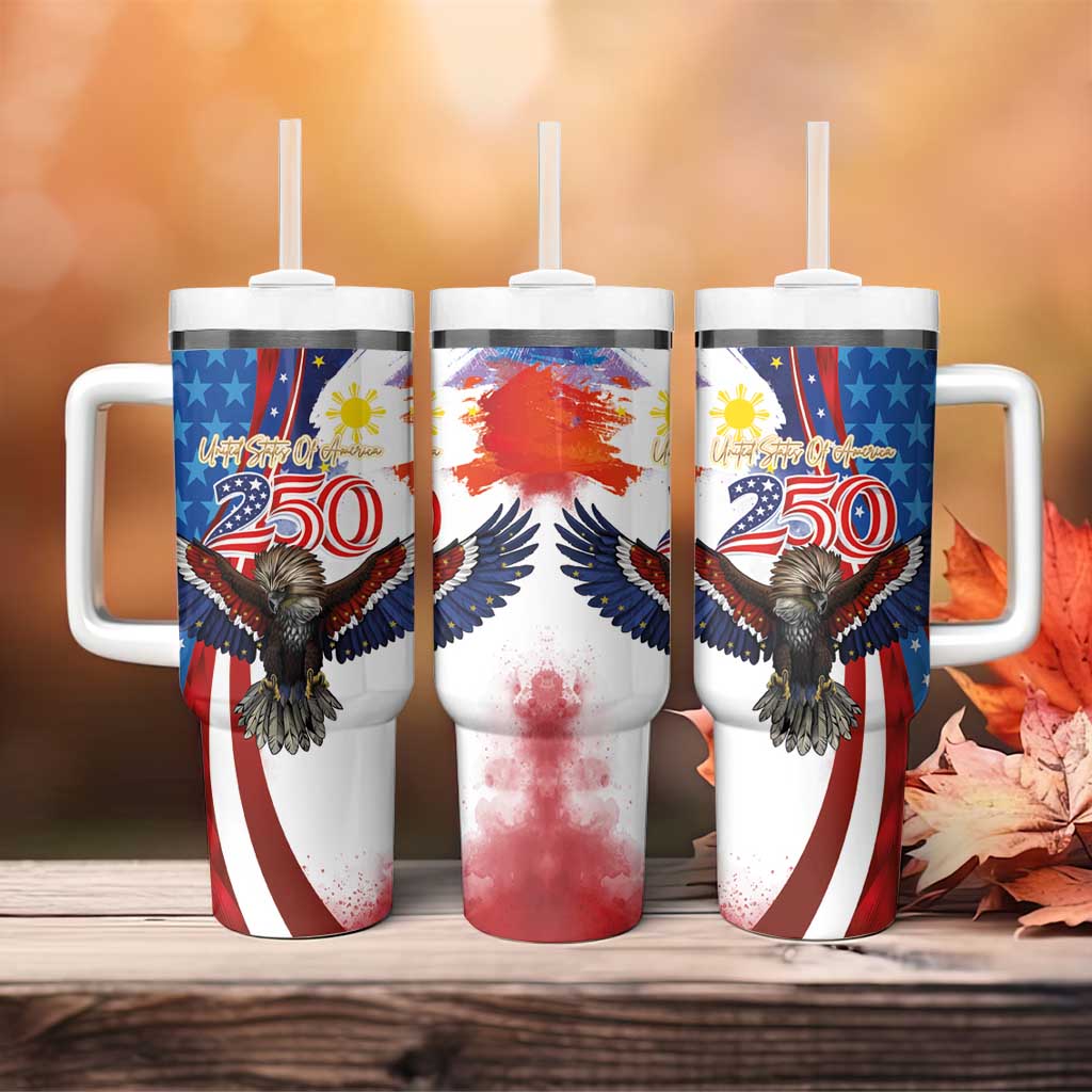 Philippines and United States Semiquincentennial Tumbler With Handle Eagle and National Flag Style LT03 - Polynesian Pride
