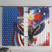 Philippines and United States Semiquincentennial Window Curtain Eagle and National Flag Style