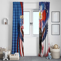 Philippines and United States Semiquincentennial Window Curtain Eagle and National Flag Style