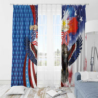 Philippines and United States Semiquincentennial Window Curtain Eagle and National Flag Style