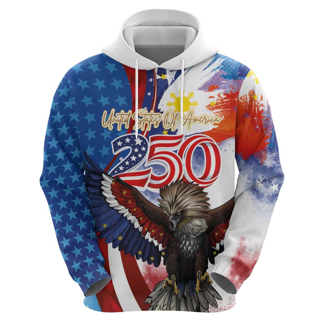 Philippines and United States Semiquincentennial Zip Hoodie Eagle and National Flag Style LT03 - Polynesian Pride