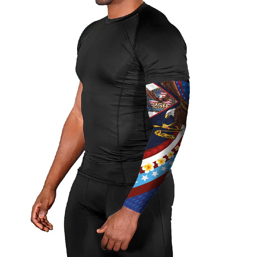 American Samoa and United States Semiquincentennial Arm Sleeves Bald Eagle with National Flag Style LT03 - Polynesian Pride
