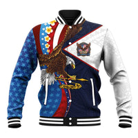 American Samoa and United States Semiquincentennial Baseball Jacket Bald Eagle with National Flag Style LT03 Unisex Multicolor - Polynesian Pride