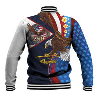 American Samoa and United States Semiquincentennial Baseball Jacket Bald Eagle with National Flag Style LT03 - Polynesian Pride