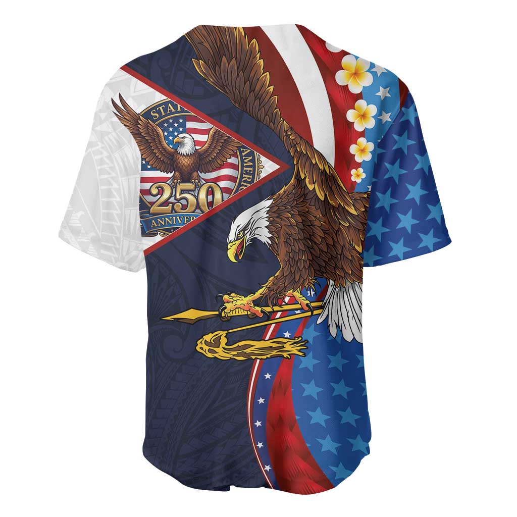 American Samoa and United States Semiquincentennial Baseball Jersey Bald Eagle with National Flag Style LT03 - Polynesian Pride