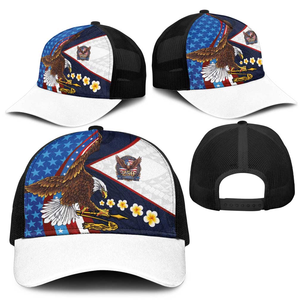 American Samoa and United States Semiquincentennial Baseball Net Cap Bald Eagle with National Flag Style LT03 - Polynesian Pride
