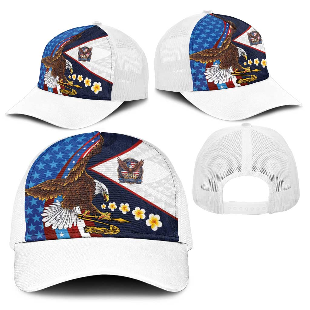 American Samoa and United States Semiquincentennial Baseball Net Cap Bald Eagle with National Flag Style LT03 - Polynesian Pride