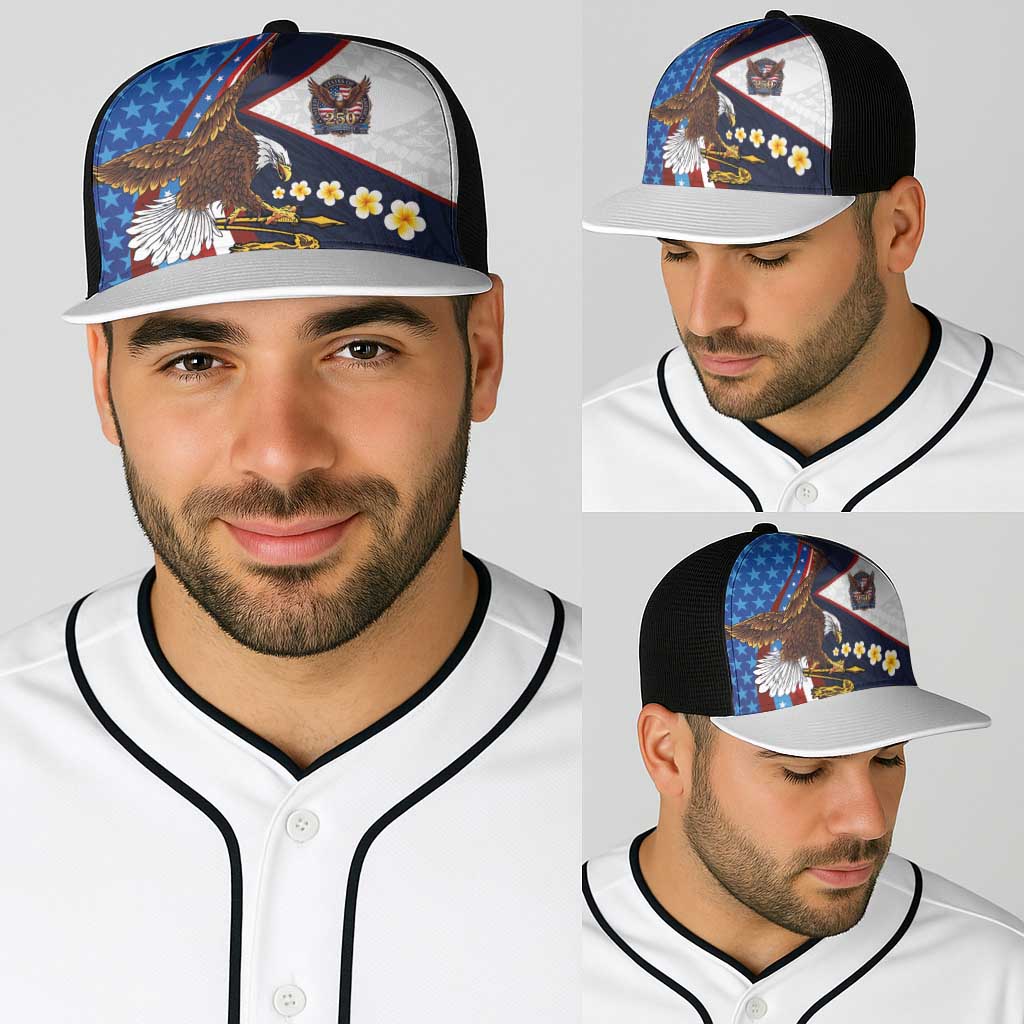 American Samoa and United States Semiquincentennial Baseball Net Cap Bald Eagle with National Flag Style LT03 - Polynesian Pride