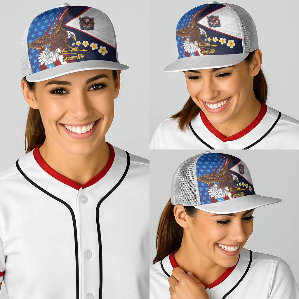 American Samoa and United States Semiquincentennial Baseball Net Cap Bald Eagle with National Flag Style LT03 - Polynesian Pride