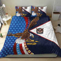 American Samoa and United States Semiquincentennial Bedding Set Bald Eagle with National Flag Style LT03 - Polynesian Pride