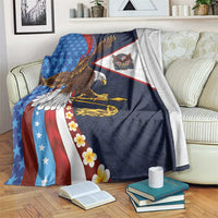 American Samoa and United States Semiquincentennial Blanket Bald Eagle with National Flag Style LT03 Multicolor - Polynesian Pride