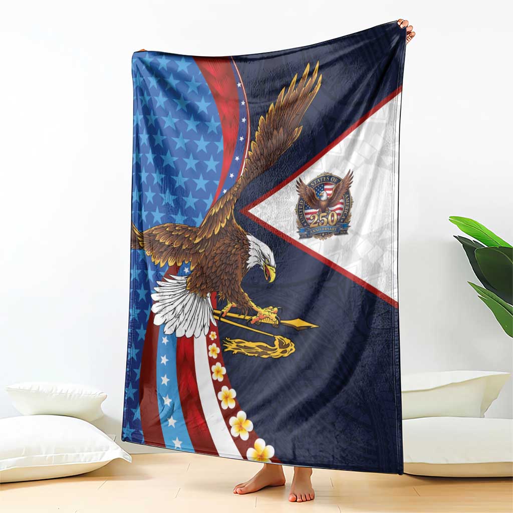 American Samoa and United States Semiquincentennial Blanket Bald Eagle with National Flag Style LT03 - Polynesian Pride