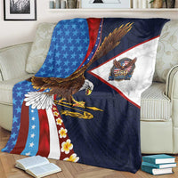 American Samoa and United States Semiquincentennial Blanket Bald Eagle with National Flag Style LT03 - Polynesian Pride