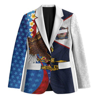 American Samoa and United States Semiquincentennial Blazer Bald Eagle with National Flag Style LT03 Unisex Multicolor - Polynesian Pride