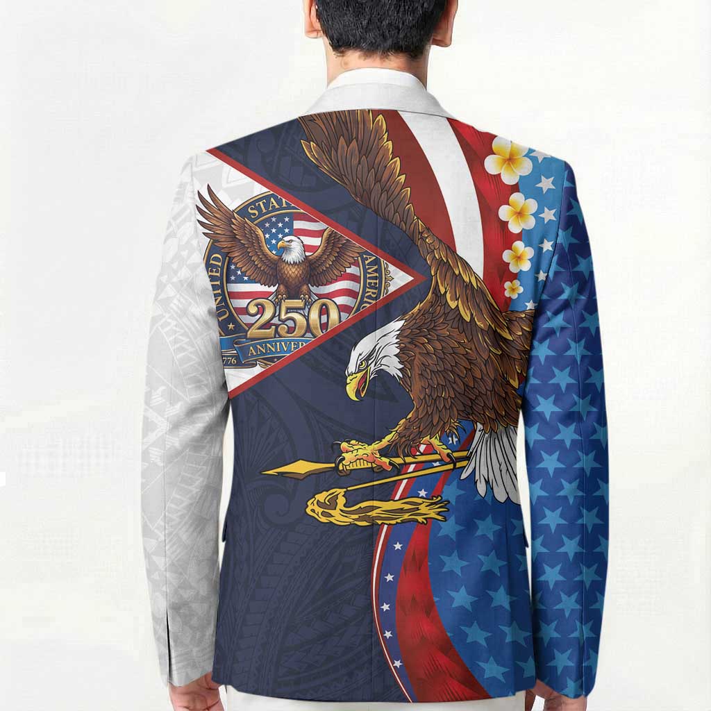American Samoa and United States Semiquincentennial Blazer Bald Eagle with National Flag Style LT03 - Polynesian Pride
