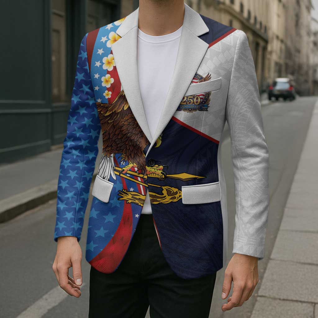 American Samoa and United States Semiquincentennial Blazer Bald Eagle with National Flag Style LT03 - Polynesian Pride