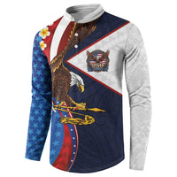 American Samoa and United States Semiquincentennial Button Sweatshirt Bald Eagle with National Flag Style LT03 - Polynesian Pride