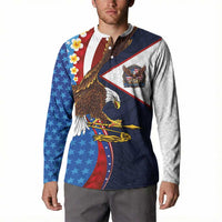 American Samoa and United States Semiquincentennial Button Sweatshirt Bald Eagle with National Flag Style LT03 - Polynesian Pride