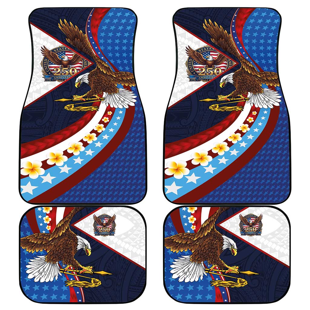 American Samoa and United States Semiquincentennial Car Mats Bald Eagle with National Flag Style LT03 - Polynesian Pride