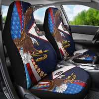 American Samoa and United States Semiquincentennial Car Seat Cover Bald Eagle with National Flag Style LT03 - Polynesian Pride