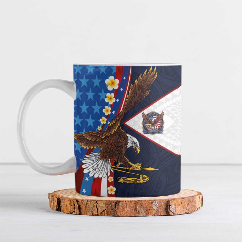 American Samoa and United States Semiquincentennial Ceramic Mug Bald Eagle with National Flag Style LT03 Multicolor - Polynesian Pride