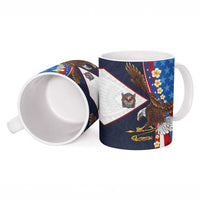 American Samoa and United States Semiquincentennial Ceramic Mug Bald Eagle with National Flag Style LT03 - Polynesian Pride