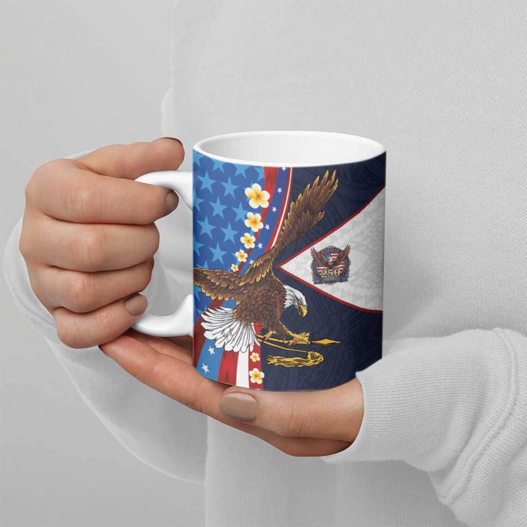 American Samoa and United States Semiquincentennial Ceramic Mug Bald Eagle with National Flag Style LT03 - Polynesian Pride