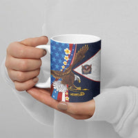 American Samoa and United States Semiquincentennial Ceramic Mug Bald Eagle with National Flag Style LT03 - Polynesian Pride