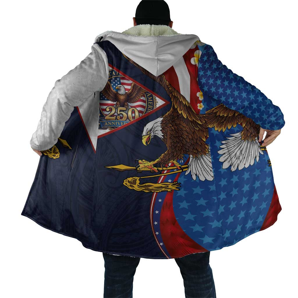 American Samoa and United States Semiquincentennial Cloak Bald Eagle with National Flag Style LT03 - Polynesian Pride