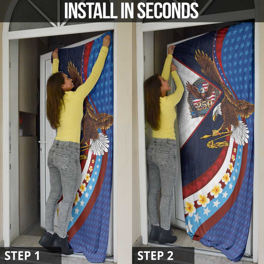 American Samoa and United States Semiquincentennial Door Cover Bald Eagle with National Flag Style LT03 - Polynesian Pride