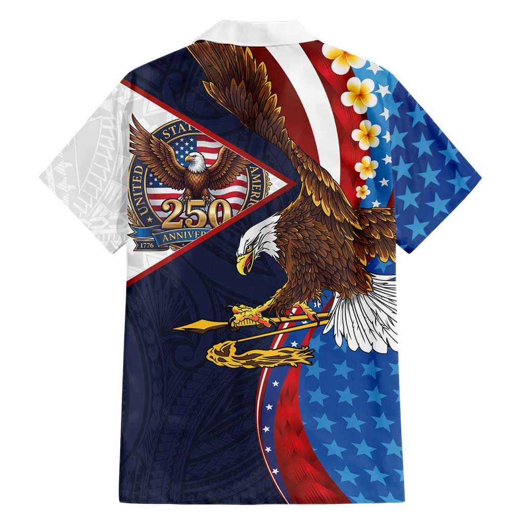 American Samoa and United States Semiquincentennial Family Matching Mermaid Dress and Hawaiian Shirt Bald Eagle with National Flag Style