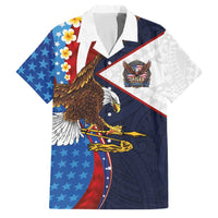 American Samoa and United States Semiquincentennial Family Matching Off Shoulder Maxi Dress and Hawaiian Shirt Bald Eagle with National Flag Style