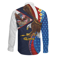American Samoa and United States Semiquincentennial Family Matching Tank Maxi Dress and Hawaiian Shirt Bald Eagle with National Flag Style
