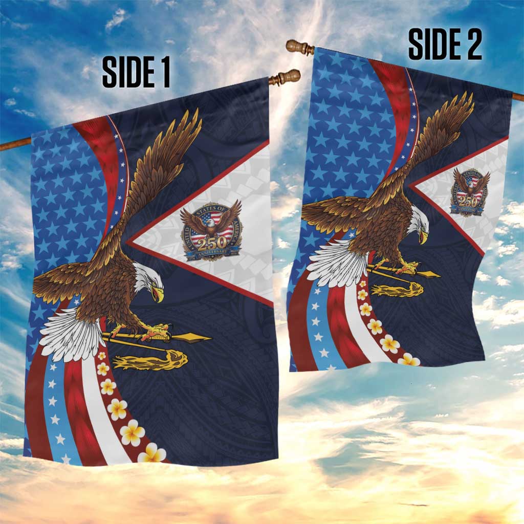 American Samoa and United States Semiquincentennial Garden Flag Bald Eagle with National Flag Style LT03 - Polynesian Pride