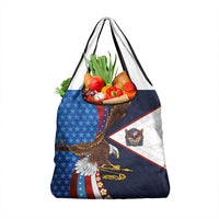 American Samoa and United States Semiquincentennial Grocery Bag Bald Eagle with National Flag Style LT03 1-pack One Size Multicolor - Polynesian Pride