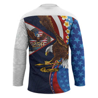 American Samoa and United States Semiquincentennial Hockey Jersey Bald Eagle with National Flag Style LT03 - Polynesian Pride