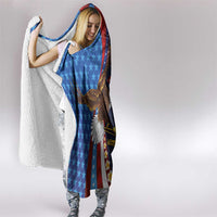 American Samoa and United States Semiquincentennial Hooded Blanket Bald Eagle with National Flag Style LT03 - Polynesian Pride