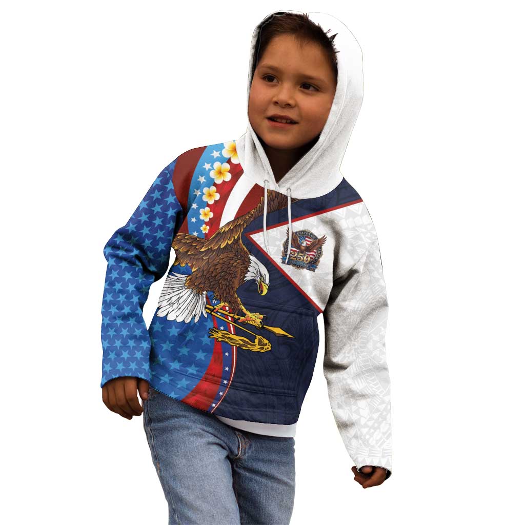 American Samoa and United States Semiquincentennial Kid Hoodie Bald Eagle with National Flag Style LT03 - Polynesian Pride