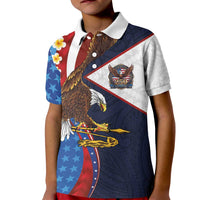 American Samoa and United States Semiquincentennial Kid Polo Shirt Bald Eagle with National Flag Style LT03 Kid Multicolor - Polynesian Pride