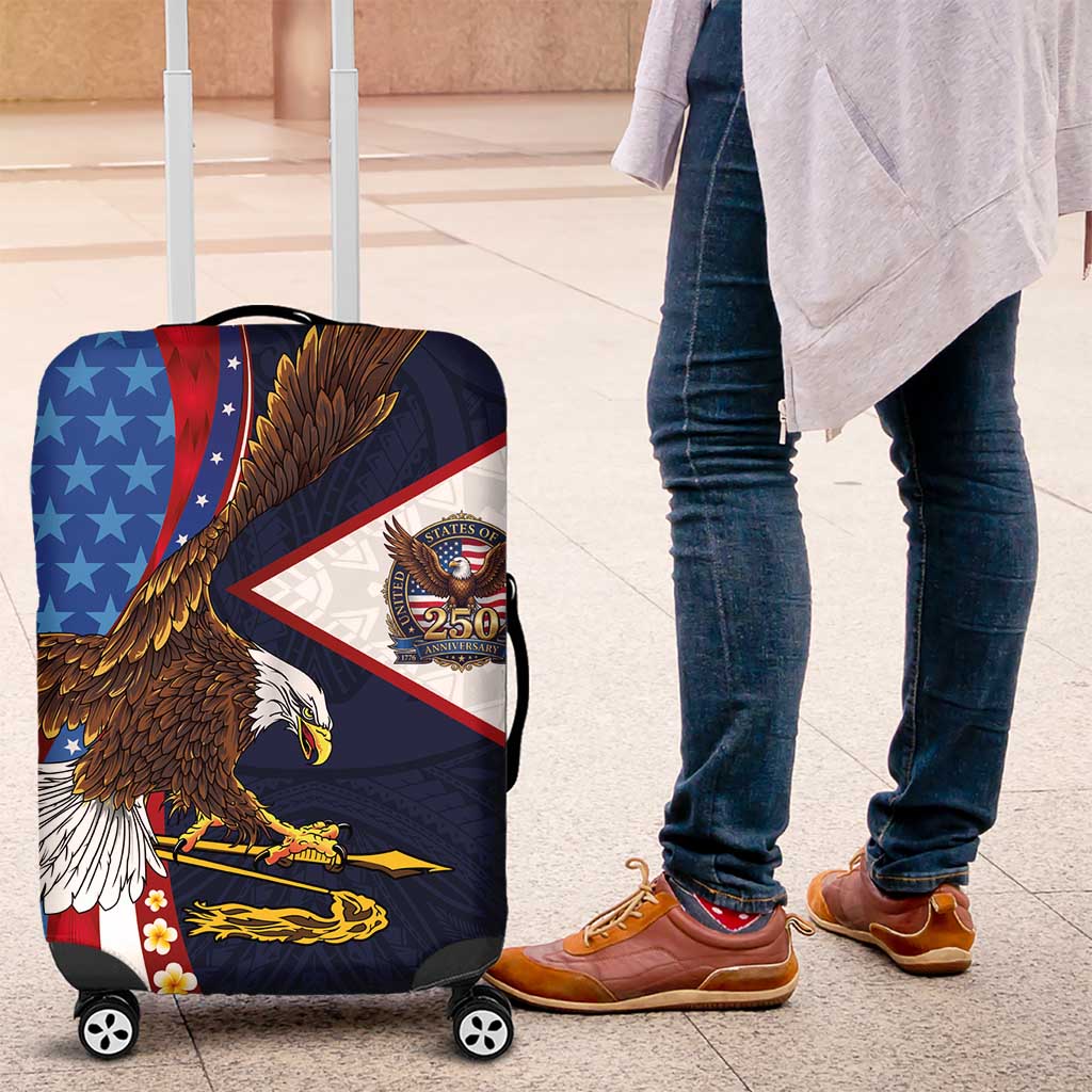 American Samoa and United States Semiquincentennial Luggage Cover Bald Eagle with National Flag Style LT03 Multicolor - Polynesian Pride
