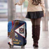 American Samoa and United States Semiquincentennial Luggage Cover Bald Eagle with National Flag Style LT03 - Polynesian Pride