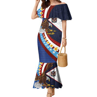 American Samoa and United States Semiquincentennial Mermaid Dress Bald Eagle with National Flag Style LT03 Women Multicolor - Polynesian Pride