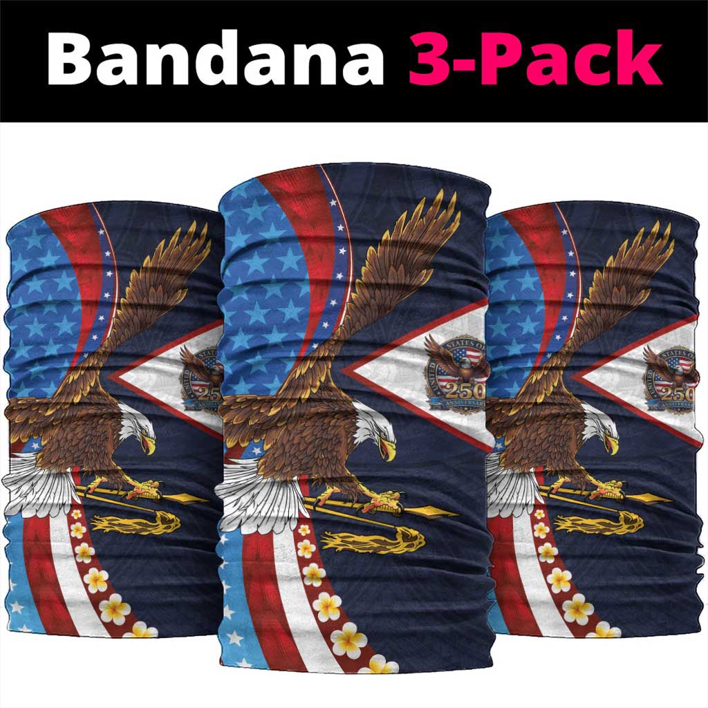 American Samoa and United States Semiquincentennial Neck Gaiter Bald Eagle with National Flag Style LT03 package One Size: 25*50cm Multicolor - Polynesian Pride