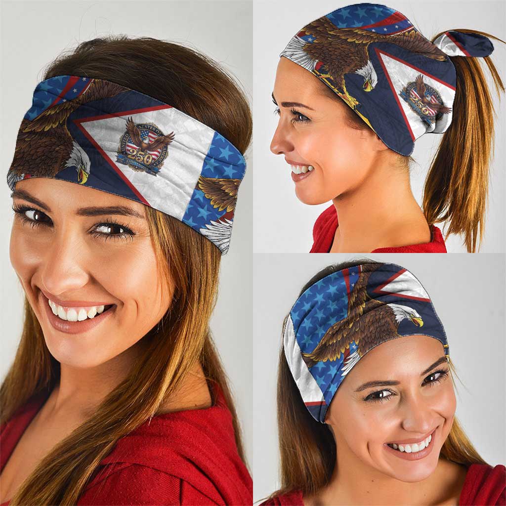 American Samoa and United States Semiquincentennial Neck Gaiter Bald Eagle with National Flag Style LT03 - Polynesian Pride