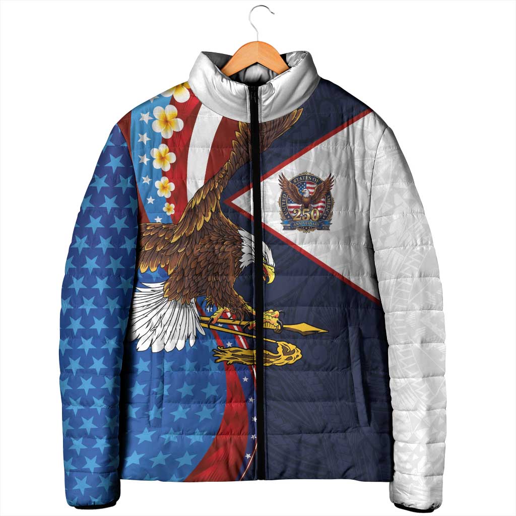 American Samoa and United States Semiquincentennial Padded Jacket Bald Eagle with National Flag Style