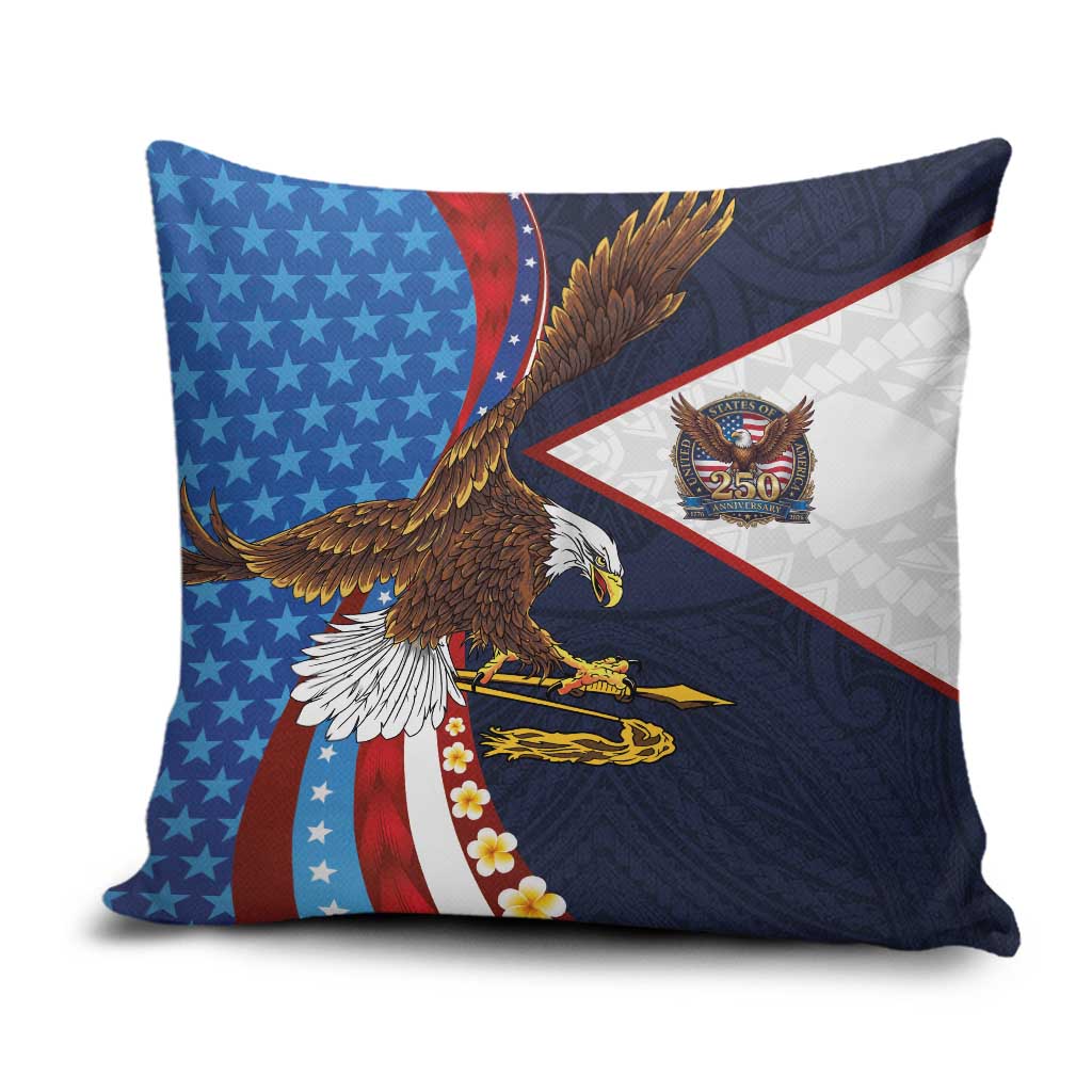 American Samoa and United States Semiquincentennial Pillow Cover Bald Eagle with National Flag Style LT03 Multicolor - Polynesian Pride