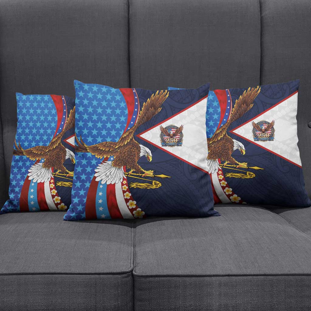 American Samoa and United States Semiquincentennial Pillow Cover Bald Eagle with National Flag Style LT03 - Polynesian Pride