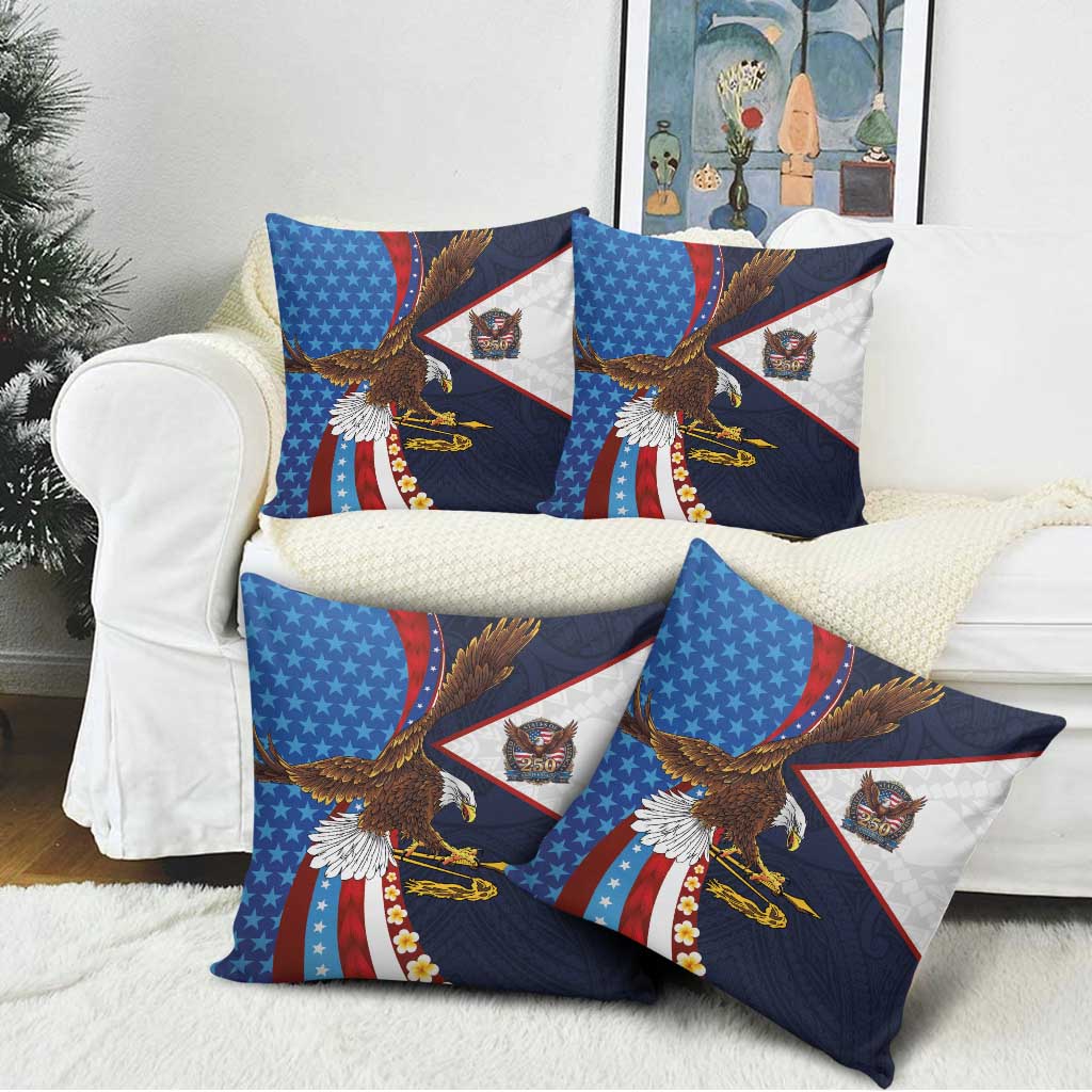 American Samoa and United States Semiquincentennial Pillow Cover Bald Eagle with National Flag Style LT03 - Polynesian Pride