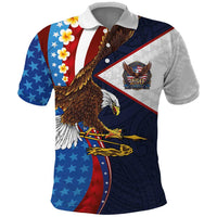 American Samoa and United States Semiquincentennial Polo Shirt Bald Eagle with National Flag Style LT03 Multicolor - Polynesian Pride